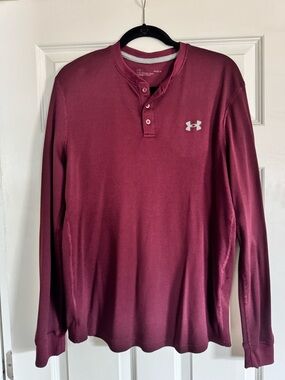 Under Armour Burgundy Long-Sleeve Henley Shirt